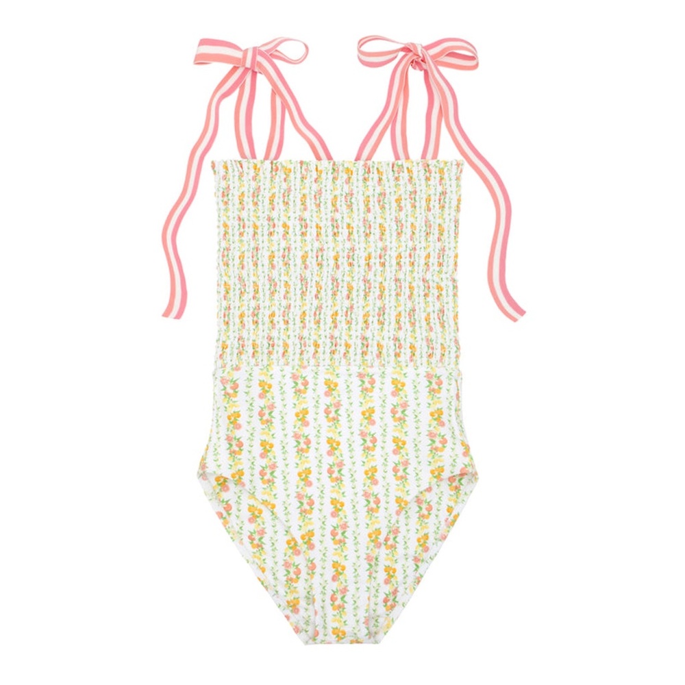 minnow Smocked One Piece Citrus Linear